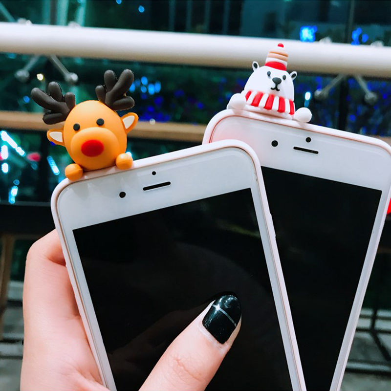 *New Christmas Alert* - Cartoon Christmas 3D Doll Deer Snowman Phone Case For iPhone