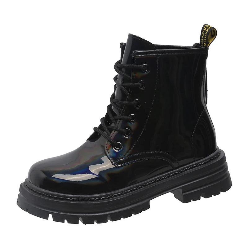 Reflective Color PU Leather Water Resistant Boots
