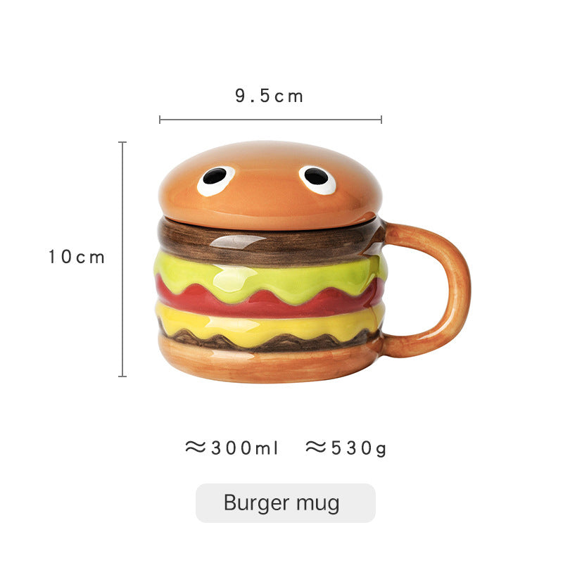 Creative Hamburger Mug with Cover