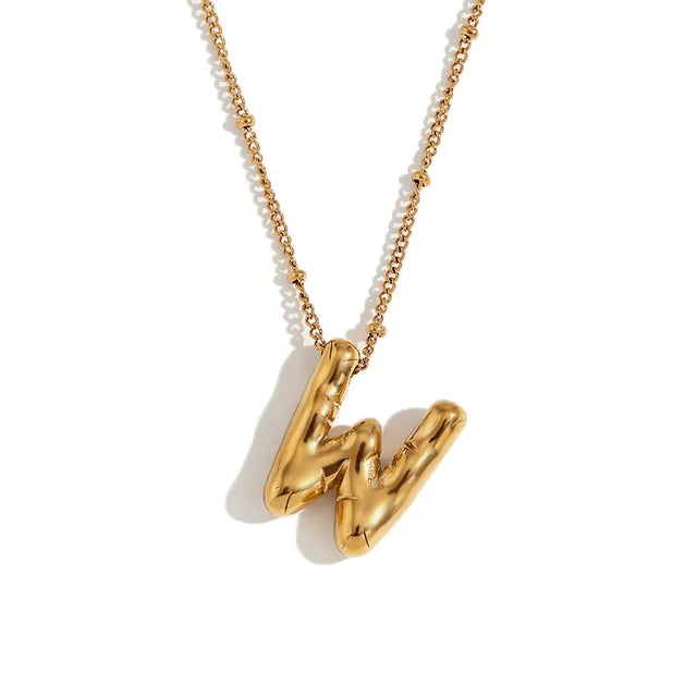 Alphabet Letter Pendant Necklace Stainless Steel Vintage Wedding Party Choker Jewelry Gift for Women Men