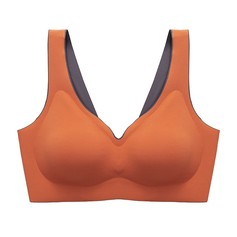 Latex Underwear Women Thin No Steel Ring Ultra-Light Gather Sports Vest or Sleep Bra