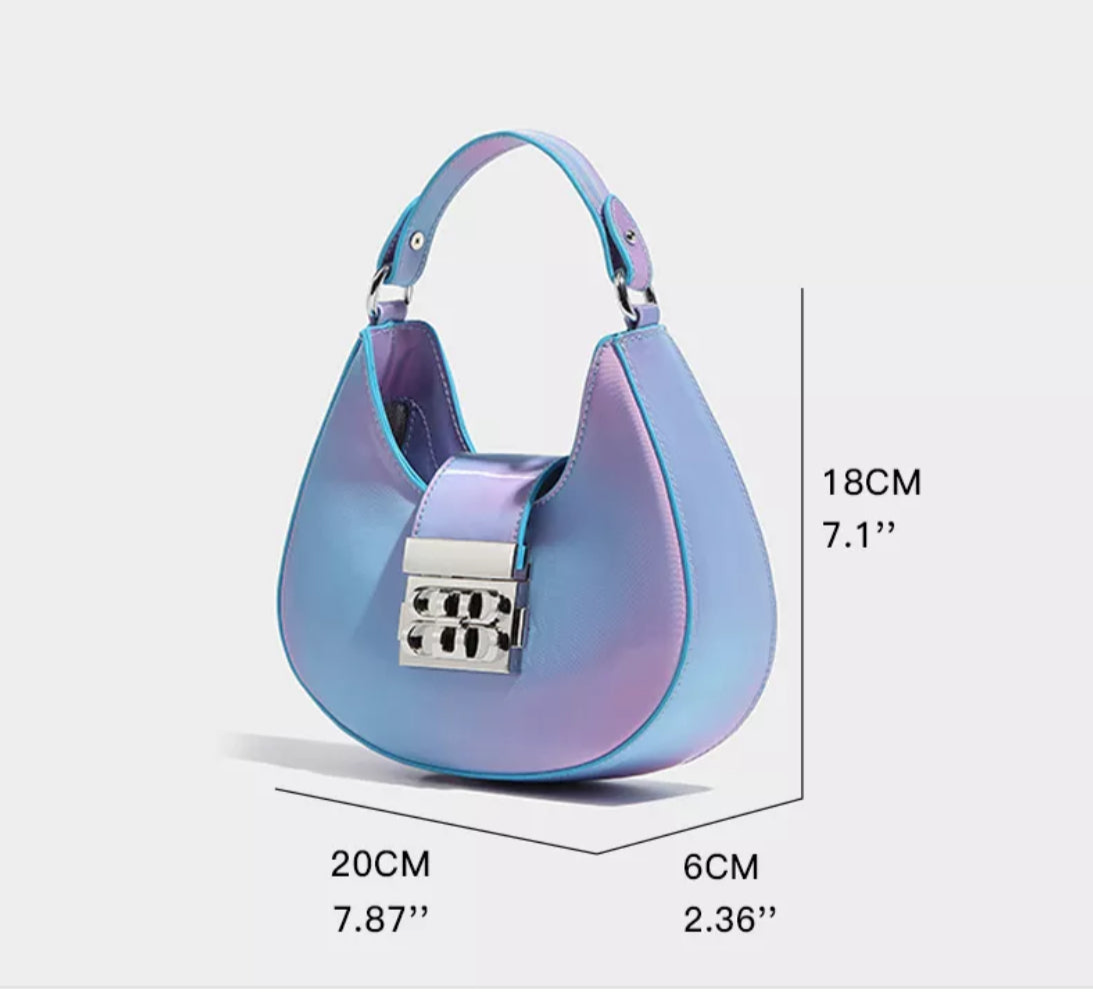House of Hutson Original - “Half Moon Bag” - Gradient Color Women Shoulder Bag Luxury Design High Quality Small Tote Handbag Purse Chain Crossbody Bag