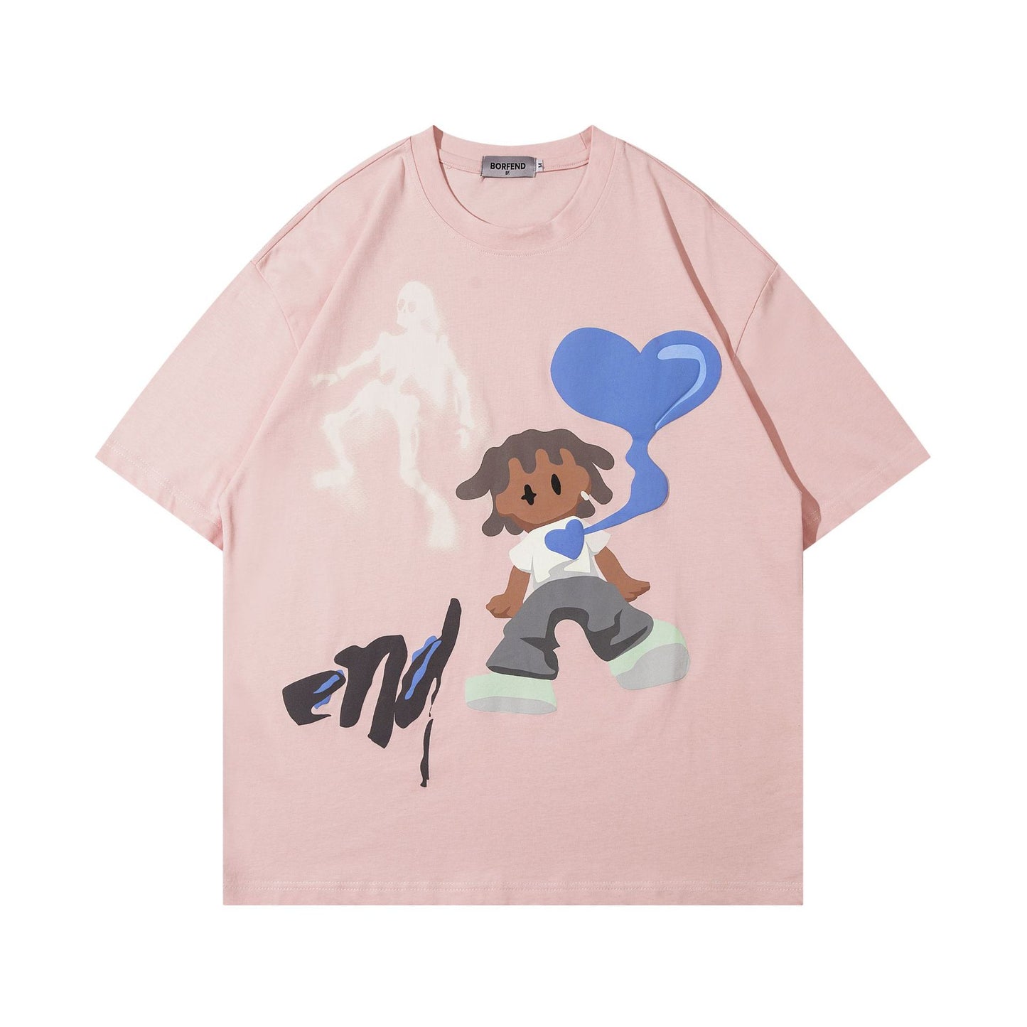 Halloween theme - Fun skull cartoon printed T-shirt short sleeved