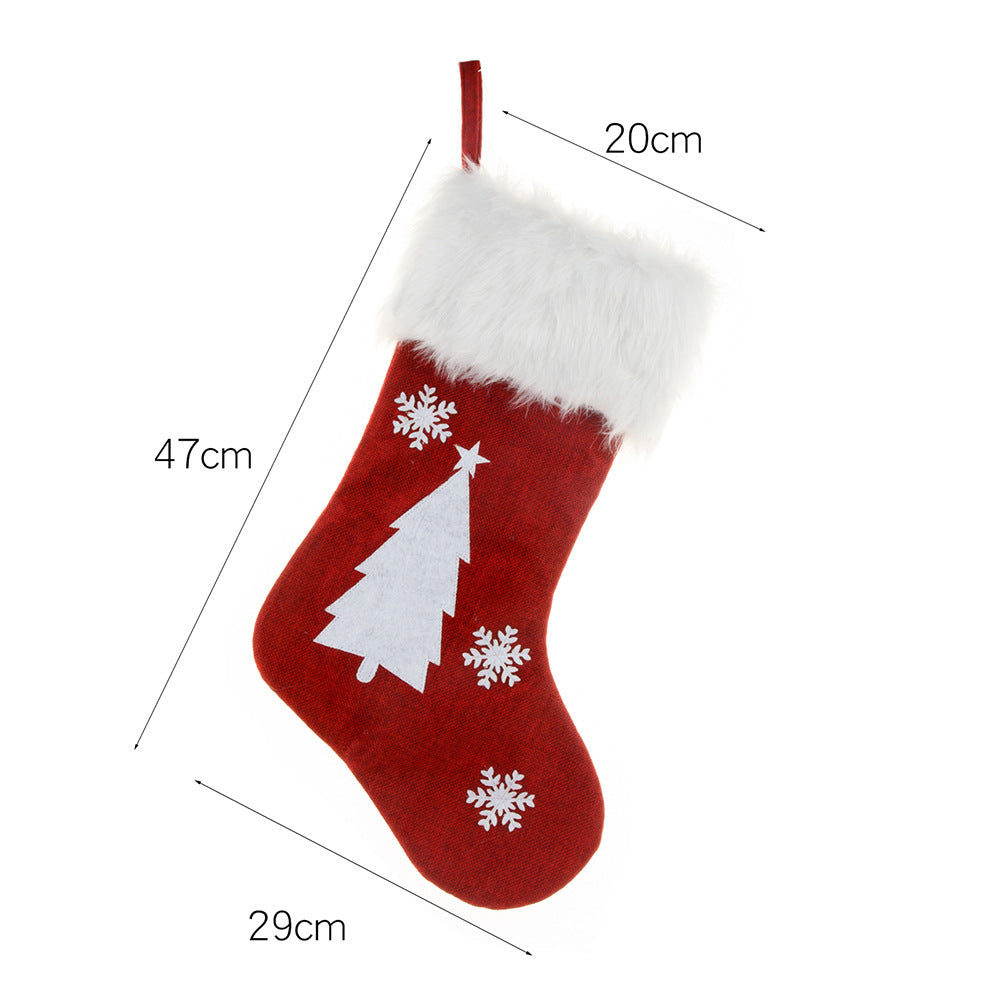 *New Christmas Decor Alert* - Christmas Lights Decoration Red Hemp Embroidery, Luminous Christmas Stockings