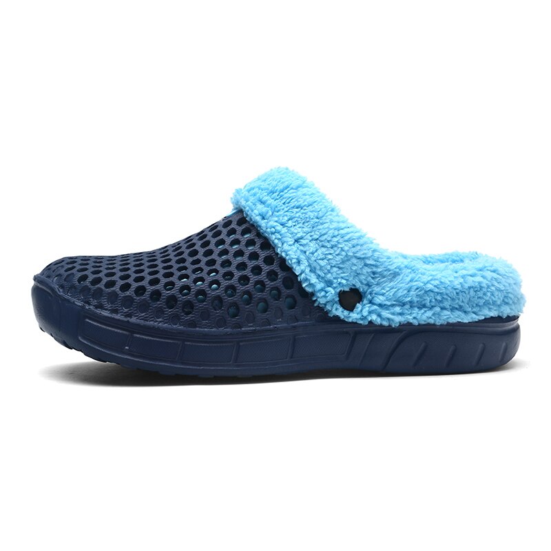 PULOMIES Men and Women Winter Slippers Fur
