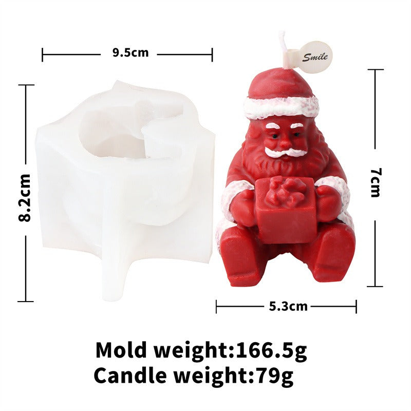 Cartoon Santa Claus candle mold Christmas aromatherapy decorative ornaments mousse cake mold