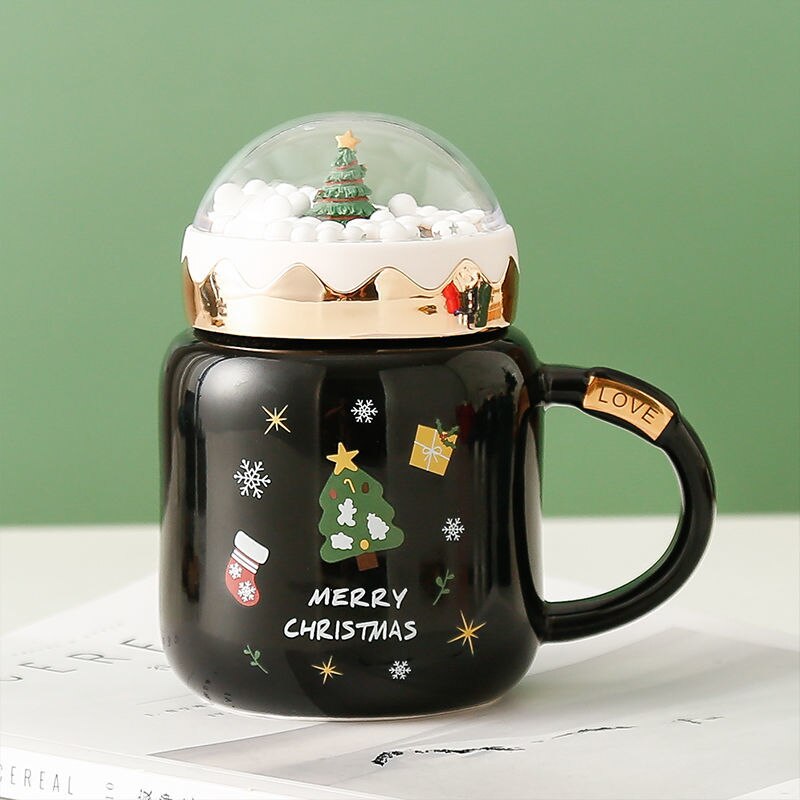 *New Christmas Item* - Christmas Water Cup. Ceramic Mug with Lid.