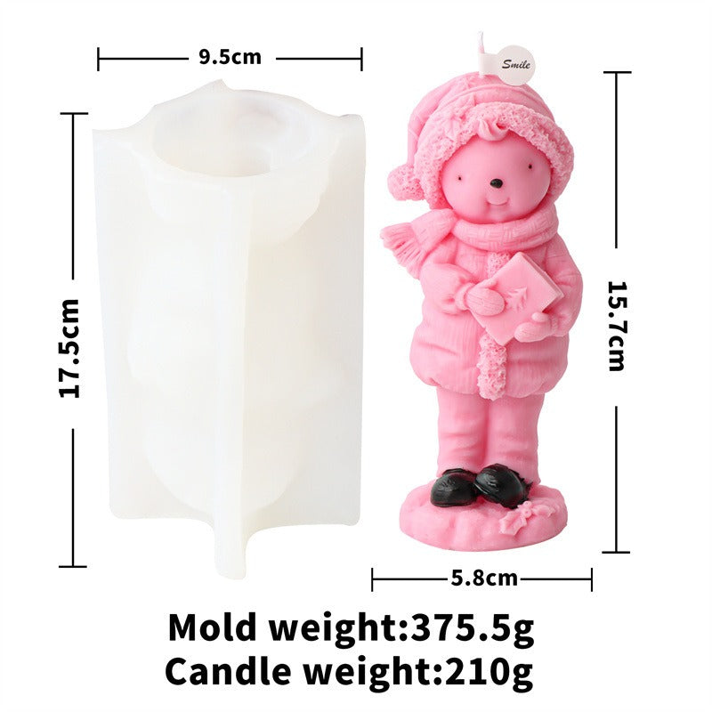Cartoon Santa Claus candle mold Christmas aromatherapy decorative ornaments mousse cake mold