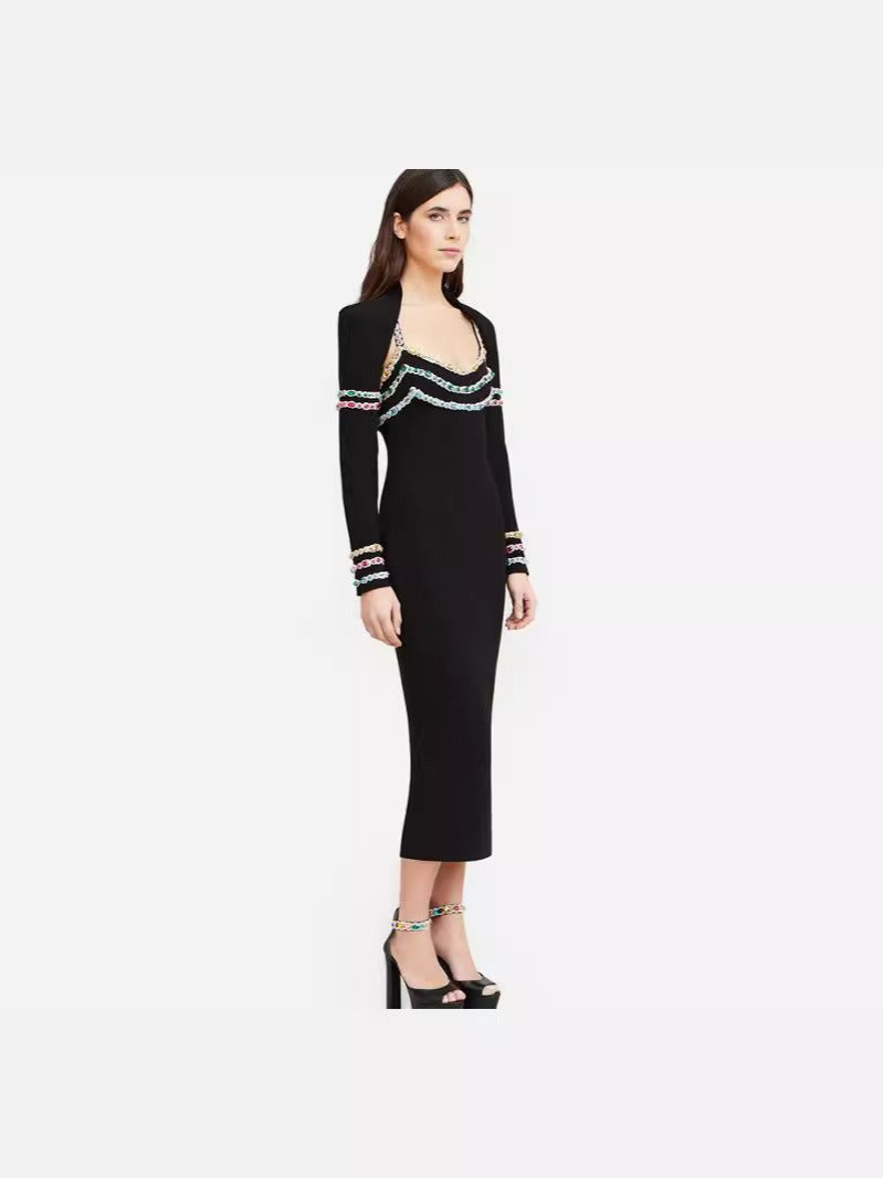 2025 Fashion trend bandage dress. Includes shawl.
