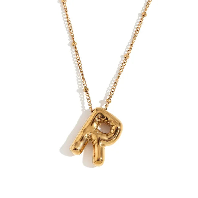 Alphabet Letter Pendant Necklace Stainless Steel Vintage Wedding Party Choker Jewelry Gift for Women Men