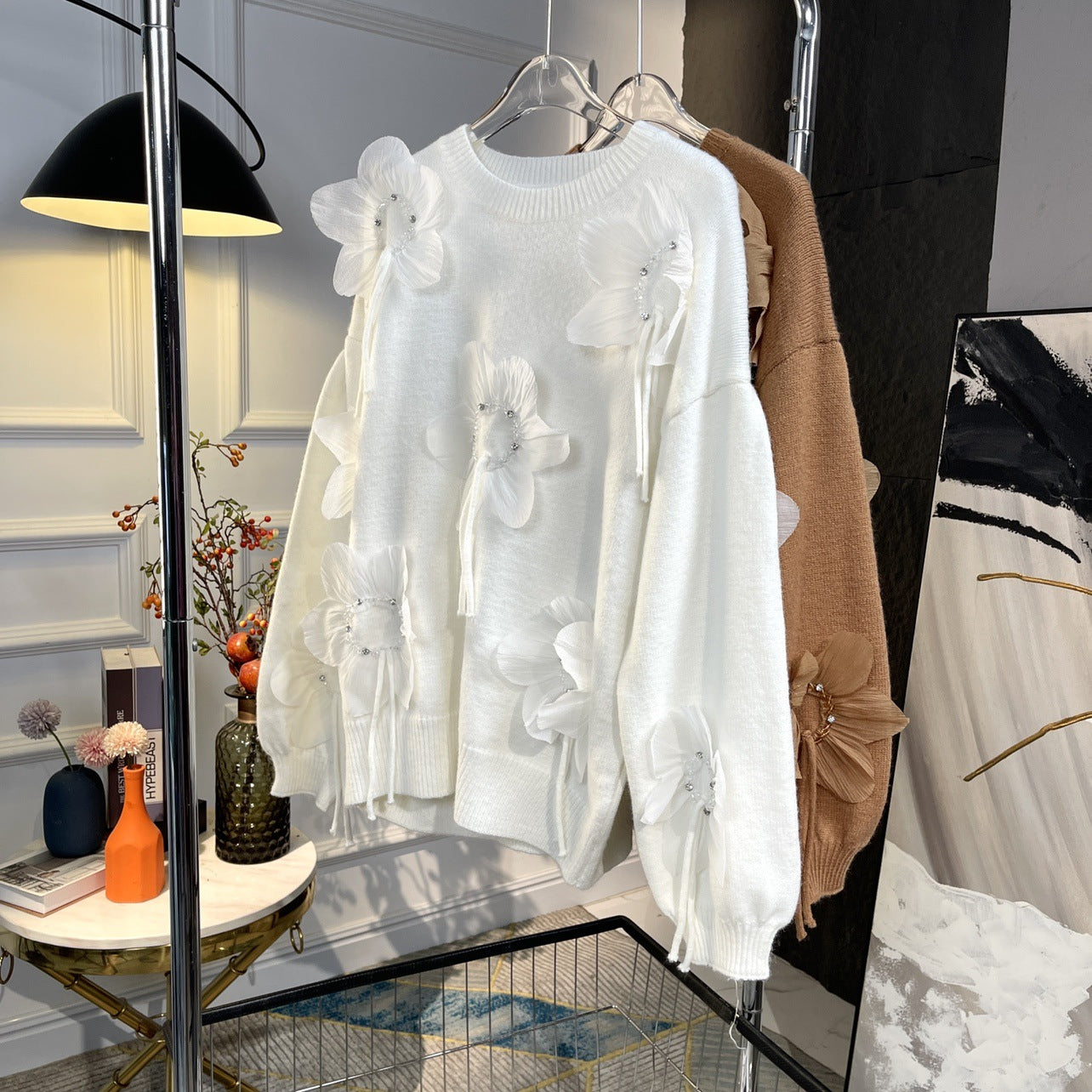 House of Hutson Original - Oversized 3D Flower Spliced Sweatshirt. Unisex.