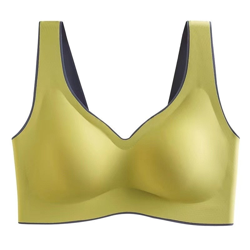 Latex Underwear Women Thin No Steel Ring Ultra-Light Gather Sports Vest or Sleep Bra