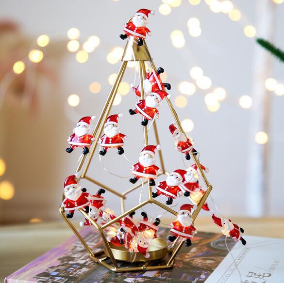 Snowman Christmas Tree LED Garland String Lights Snowflakes String Fairy Lights Hanging Ornaments