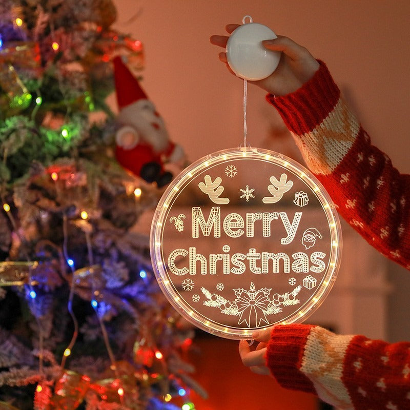 Christmas LED LIGHT STRING Snowflake Hanging Lamp Merry Christmas Atmosphere light Home Window Ornament Happy New Year Gift