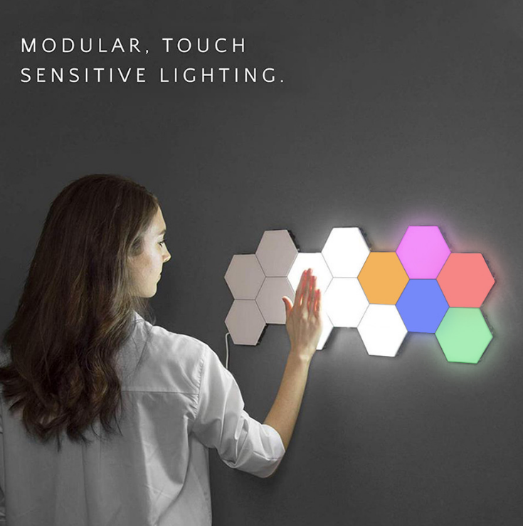 *New Christmas Decor Alert* - Quantum LED Hexagonal lamps, modular touch sensitive night light. Wall Decor.