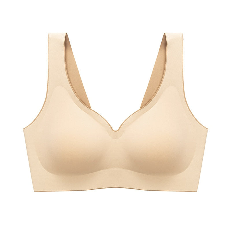 Latex Underwear Women Thin No Steel Ring Ultra-Light Gather Sports Vest or Sleep Bra