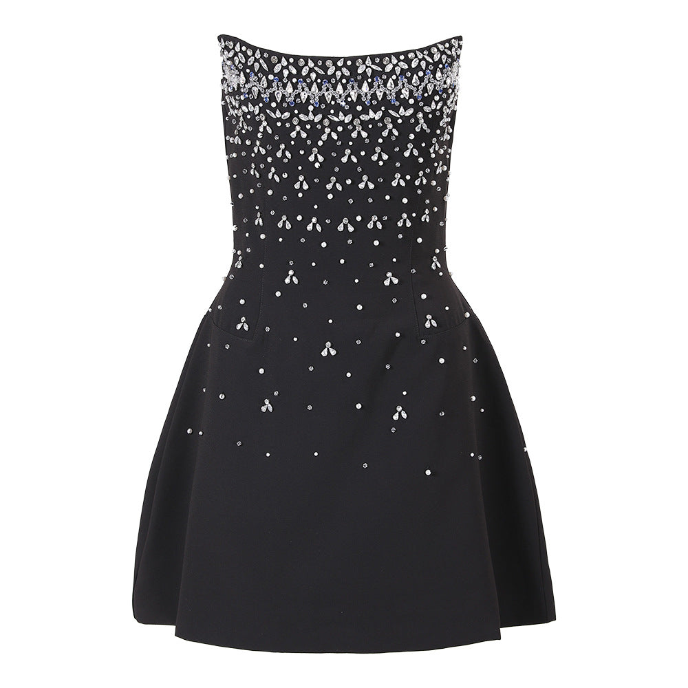 strapless three-dimensional puffy dress