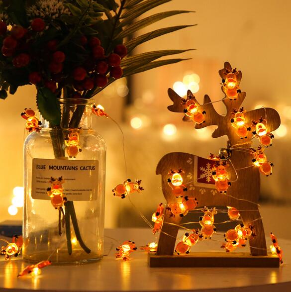 Snowman Christmas Tree LED Garland String Lights Snowflakes String Fairy Lights Hanging Ornaments