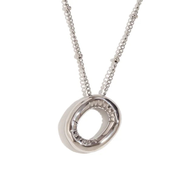 Alphabet Letter Pendant Necklace Stainless Steel Vintage Wedding Party Choker Jewelry Gift for Women Men