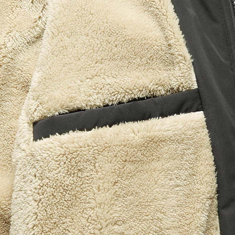 House of Hutson Men - Plush Thickened Jacket Men's Winter Casual Jacket Stand Collar Cotton Jacket Plus Size