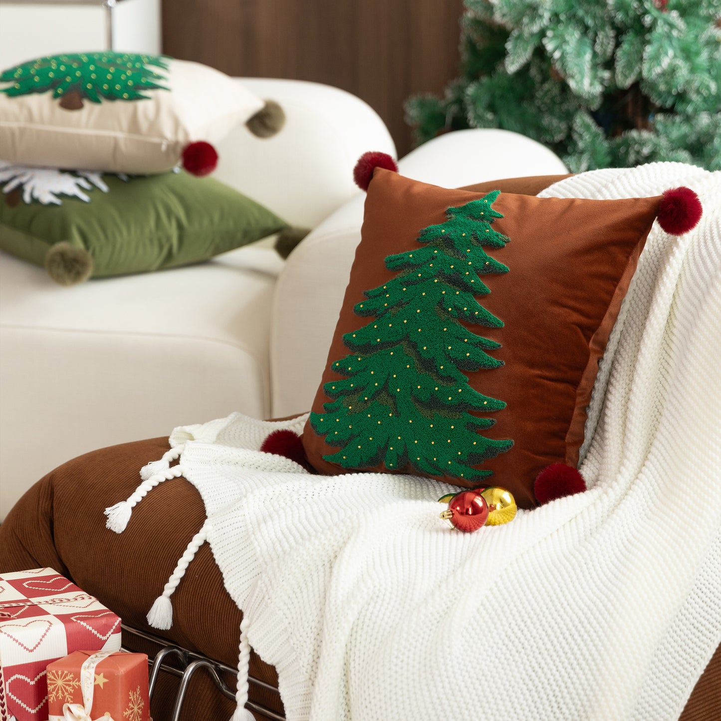 *NEW CHRISTMAS DECOR* Christmas Pillow Embroidered Sofa Cushion