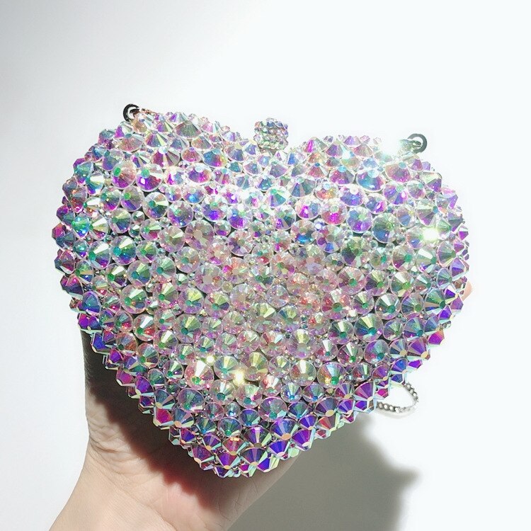 Diamond Evening Bags - Heart Shape Crystal Purse