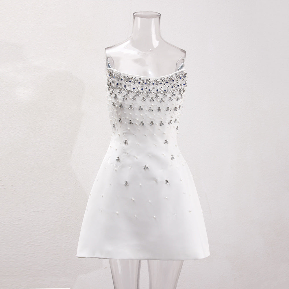 strapless three-dimensional puffy dress