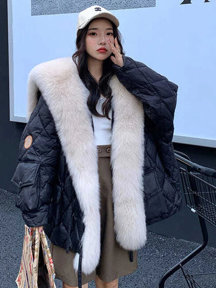 2025 Gender Fluid One Size Winter Duck Down Jacket with Bat Sleeve.