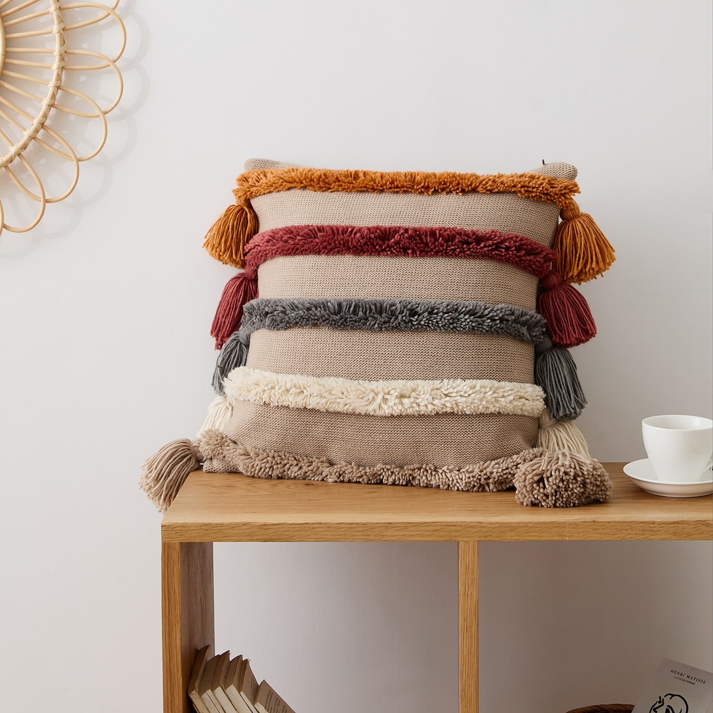 Pillow Bedside Bed Office Sofa Nordic Ins Stripe Cushion Waist Cushion Can Contain Core Household Products