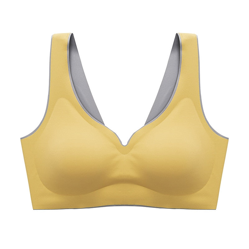 Latex Underwear Women Thin No Steel Ring Ultra-Light Gather Sports Vest or Sleep Bra