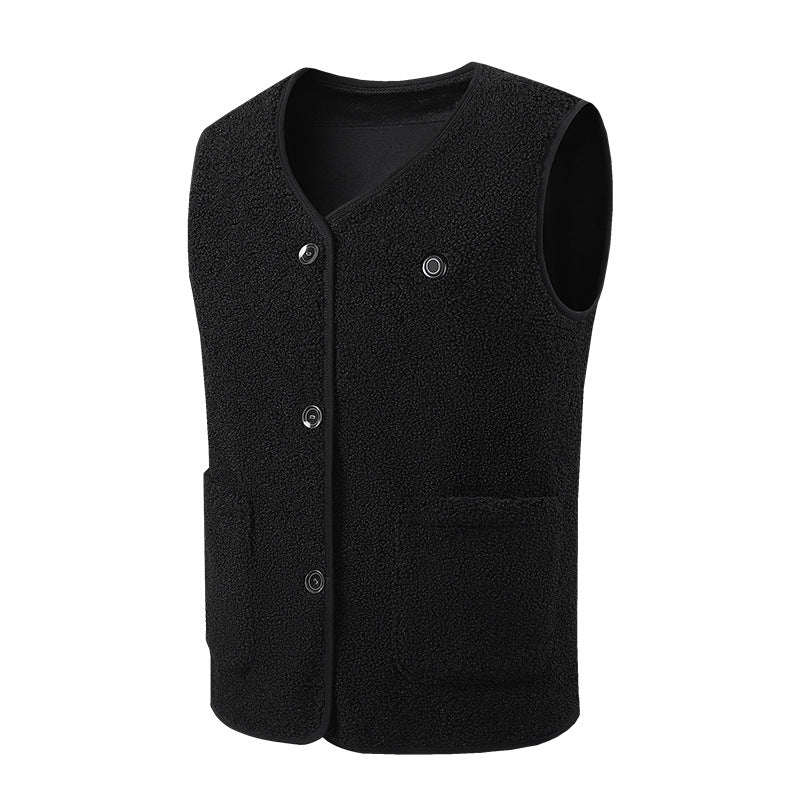 New autumn and winter intelligent heating vest with 16 zones of heating, Teddy velvet fabric, carbon fiber heating and insulation