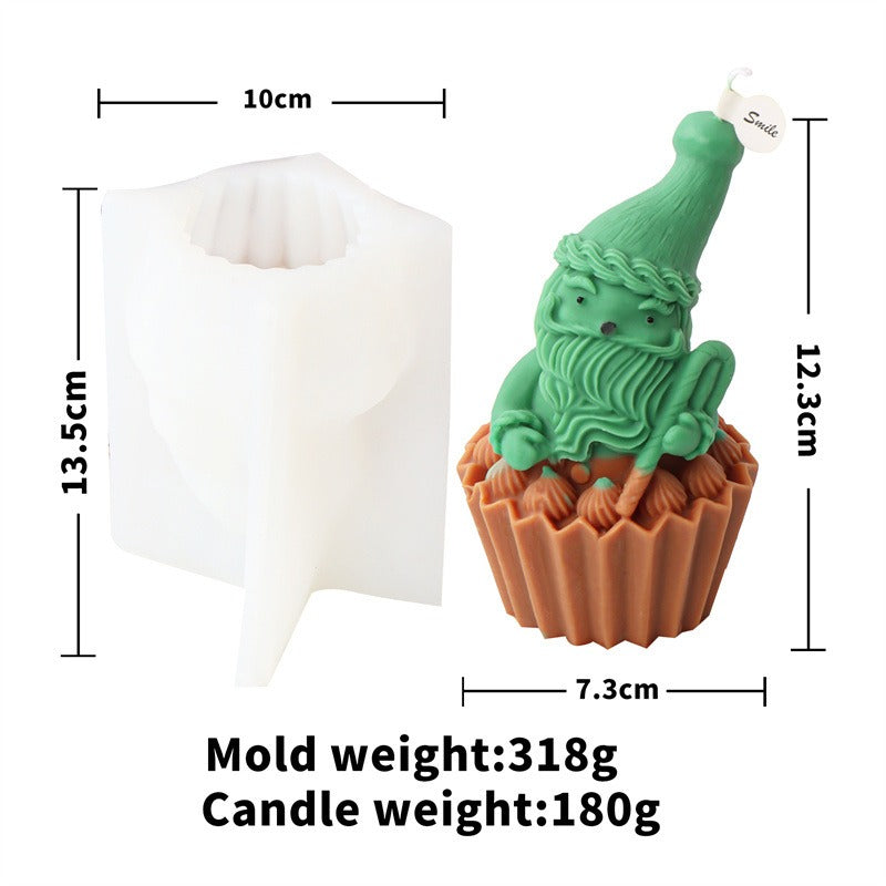 Cartoon Santa Claus candle mold Christmas aromatherapy decorative ornaments mousse cake mold