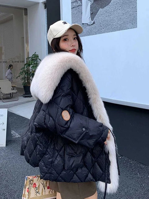 2025 Gender Fluid One Size Winter Duck Down Jacket with Bat Sleeve.