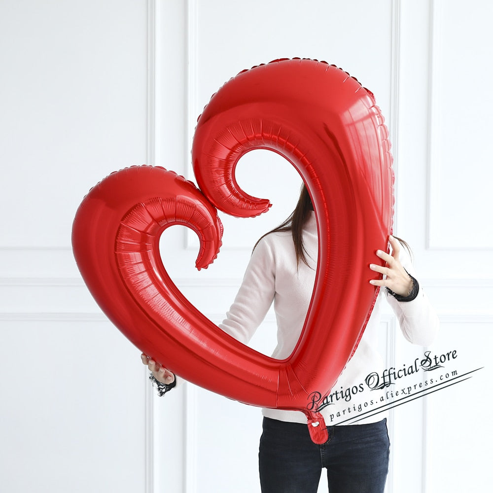18inch Giant Hollow Heart Shape Foil Balloons for Valentines day/Wedding Party decoration big size red heart helium globos