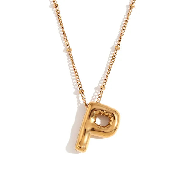 Alphabet Letter Pendant Necklace Stainless Steel Vintage Wedding Party Choker Jewelry Gift for Women Men