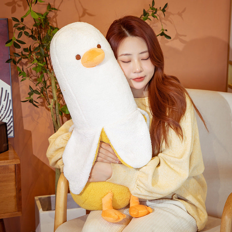 New Cute Banana Duck Pillow Banana Friend Duck Doll Plush Toy Zipper Removable And Washable
