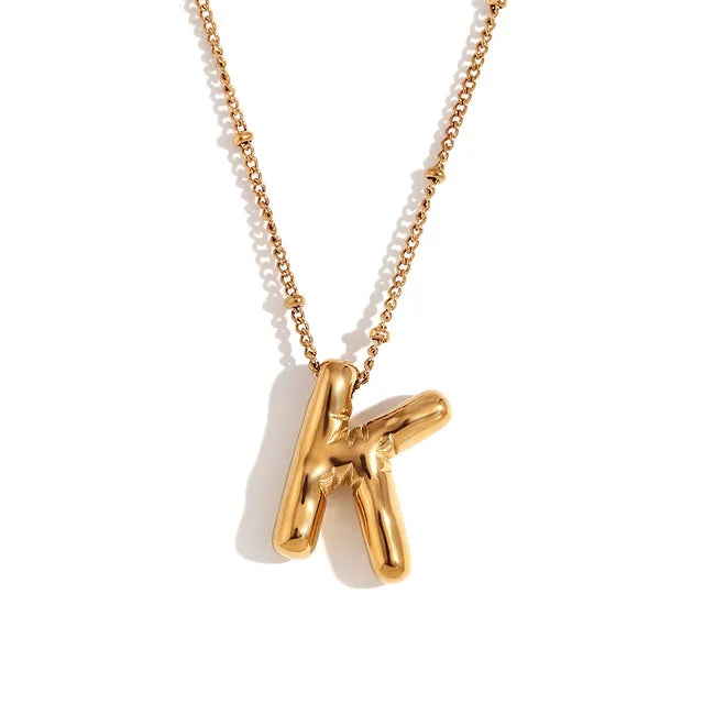 Alphabet Letter Pendant Necklace Stainless Steel Vintage Wedding Party Choker Jewelry Gift for Women Men