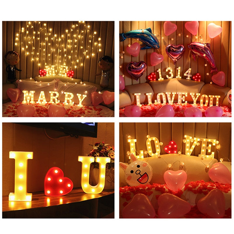 Luminous LED Letter Night Light. Christmas Home Decoration.