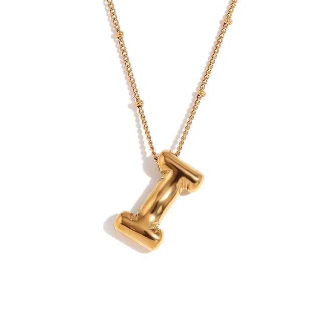 Alphabet Letter Pendant Necklace Stainless Steel Vintage Wedding Party Choker Jewelry Gift for Women Men