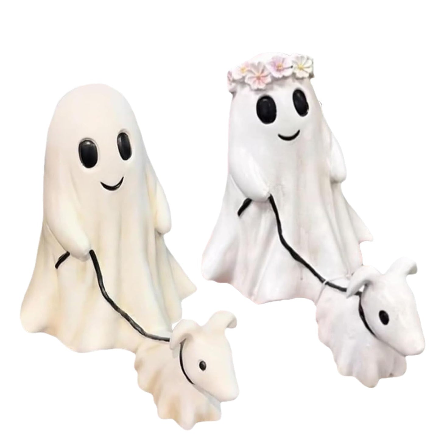 New Halloween Ghost Walking Dog Statue