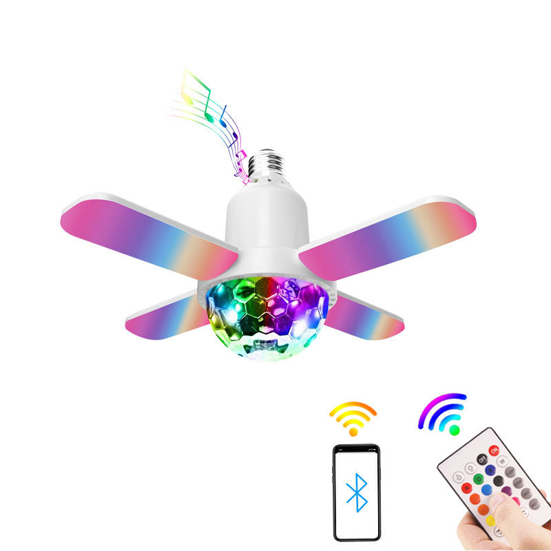 Mini four-leaf Bluetooth starry sky light Household indoor wireless Bluetooth plus white light colorful stage music atmosphere l