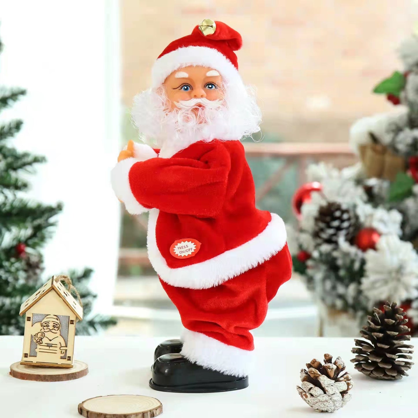 *New Christmas Decor Alert* - Electric Hip Twisting Santa Claus with Music. For holiday party Window Display