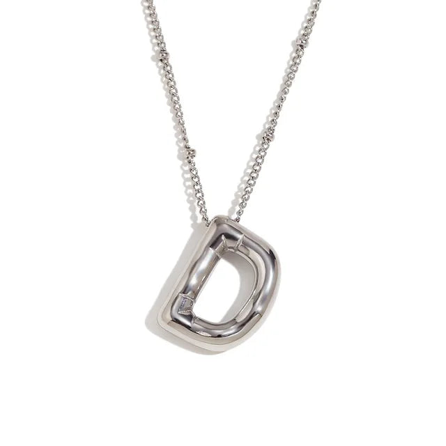 Alphabet Letter Pendant Necklace Stainless Steel Vintage Wedding Party Choker Jewelry Gift for Women Men