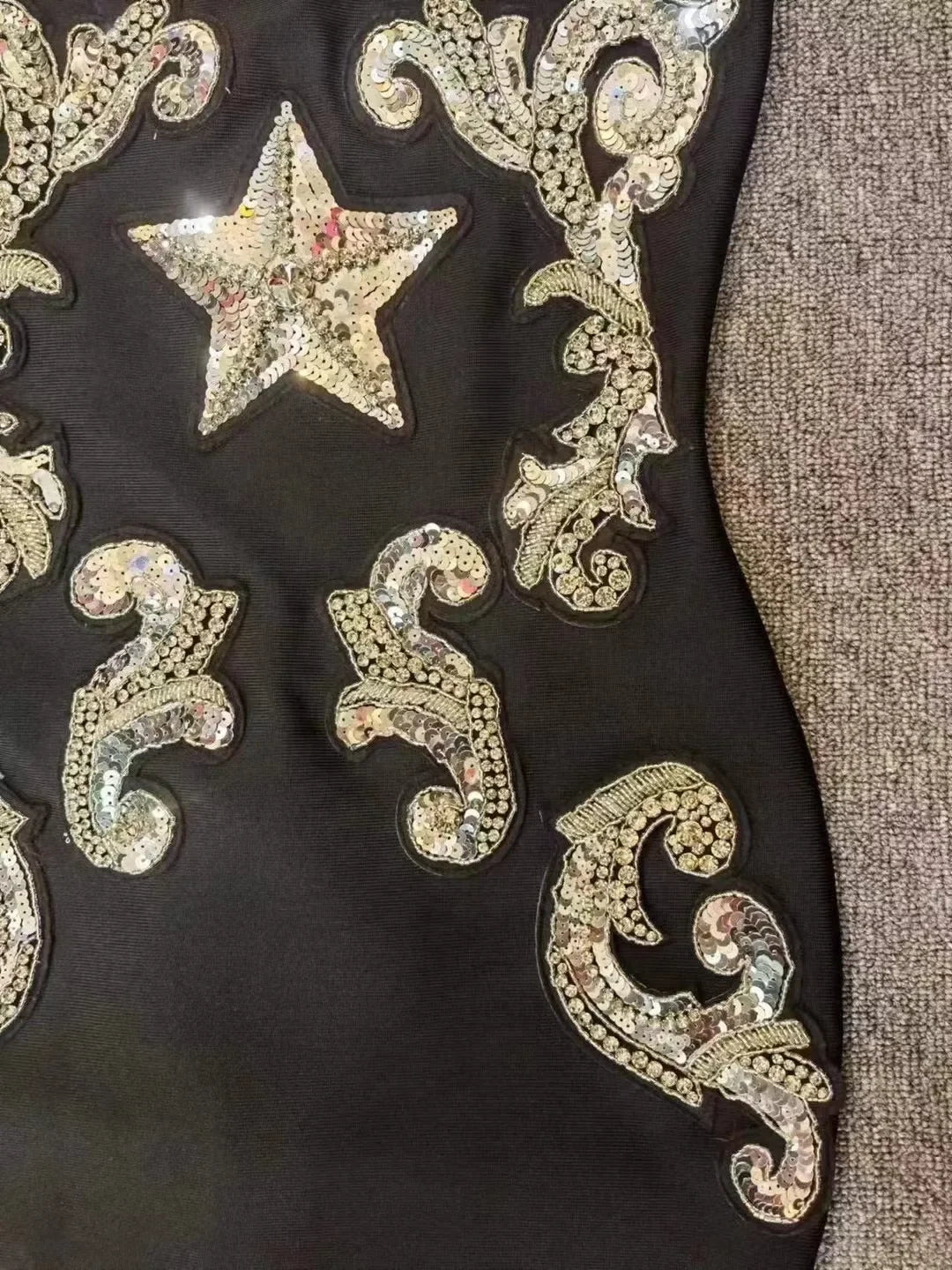 New Bblack Strapless Studded Diamond Sequin Bandage Dress Women's Sexy Celebrity Club Party Evening Dress