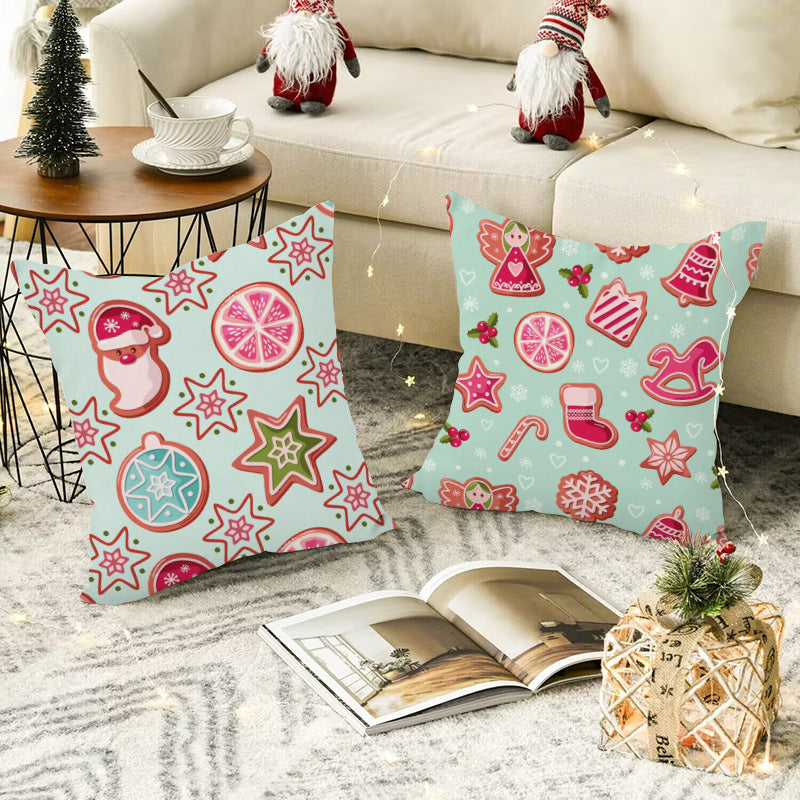 New Christmas Decoration Pillow Cover Holiday Sofa Waist Pillowcase Fabric Cushion Pillowcase Back Pillowcase