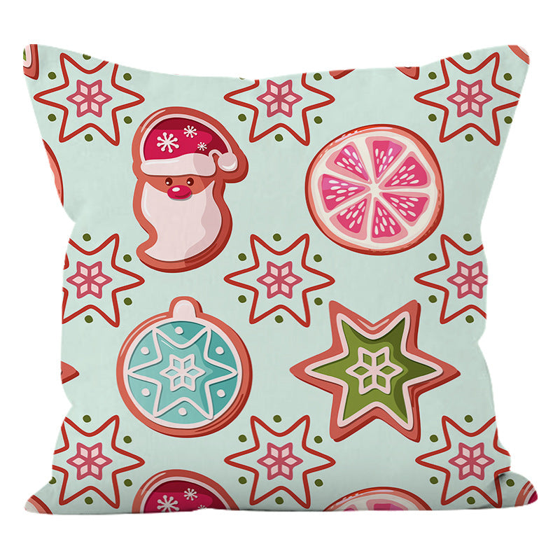 New Christmas Decoration Pillow Cover Holiday Sofa Waist Pillowcase Fabric Cushion Pillowcase Back Pillowcase