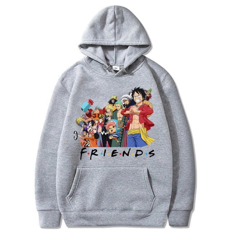 Pirate King Mengqi D. Luffy Anime plush loose hoodie cross-border hoodie hoodie hoodie