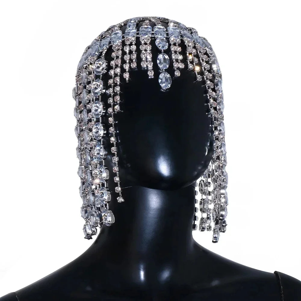 *Christmas Hair Accessory* - New Boho Long Tassel Hair Chain with Rhinestone for holiday party or costume