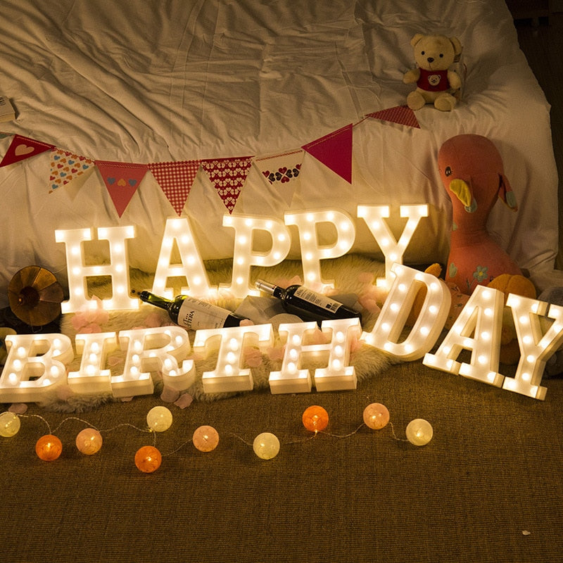 Luminous LED Letter Night Light. Christmas Home Decoration.