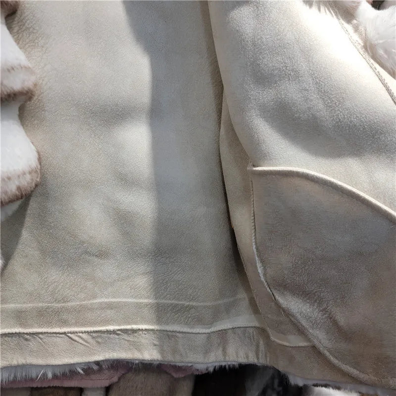 House of Hutson Original Design Imitation Otter Rabbit Fur Coat. Short Style to waist